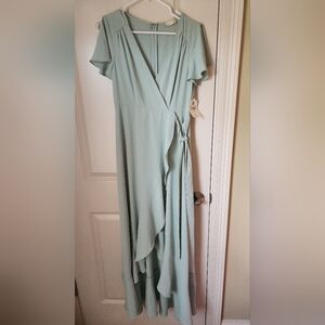 Altar'd State Light Sage Wrap Dress
